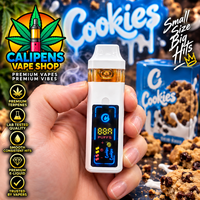 X1 New Cookies Dual Chamber LCD Digital HHCP Filled Vape 1.0ml EU Regulated