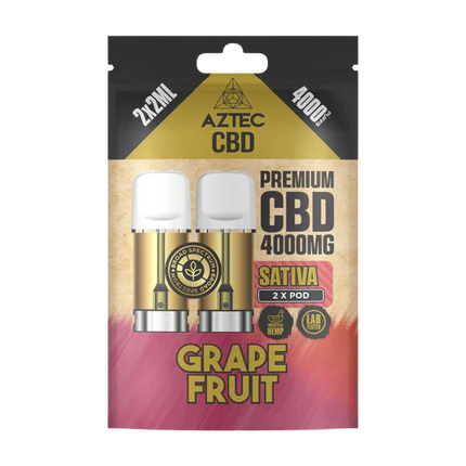 🌿 Aztec CBD 4000mg Broad Spectrum Refill CBD Pods X2ml Pods