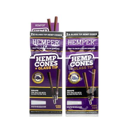 Hemper Hemp Rolls King Size + Glass Tip