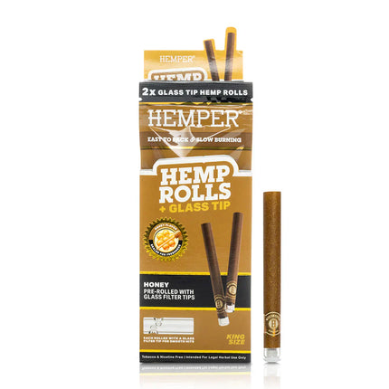 Hemper Hemp Rolls King Size + Glass Tip