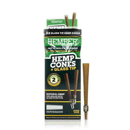 Hemper Hemp Rolls King Size + Glass Tip
