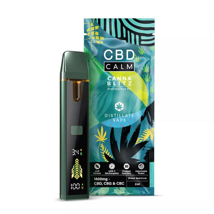 2ml CBD Calm CANNABLITZ 1800mg Prefilled Vape Kit