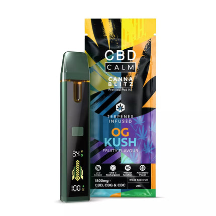 2ml CBD Calm CANNABLITZ 1800mg Prefilled Vape Kit